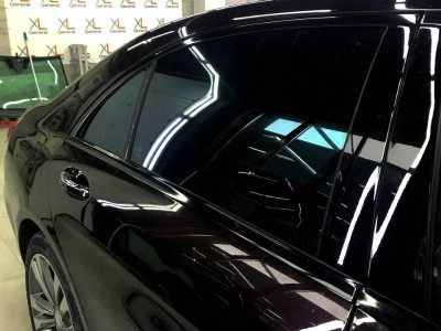 Антихром и бронь фар на автомобиле Mercedes Benz W222