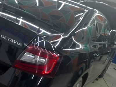 Бронирование фар головного освещения на автомобиле Skoda Octavia 2017-2020