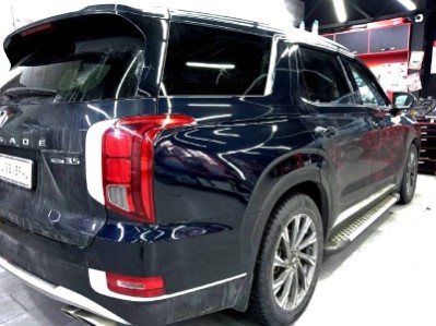 Бронирование заднего правого крыла на автомобиле Hyundai Palisade