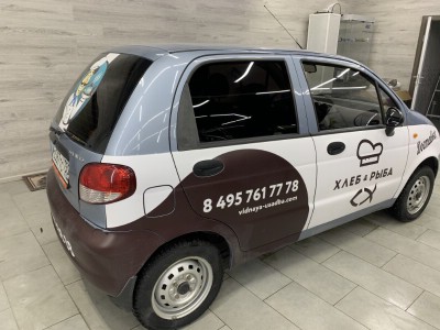 Тонирование задней полусферы остекления авто Daewoo Matiz