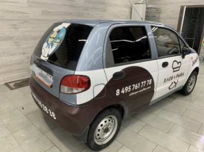 Тонирование задней полусферы остекления авто Daewoo Matiz