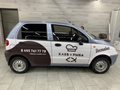 Тонирование задней полусферы остекления авто Daewoo Matiz
