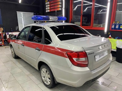Тонирование остекление задней полусферы Lada Granta