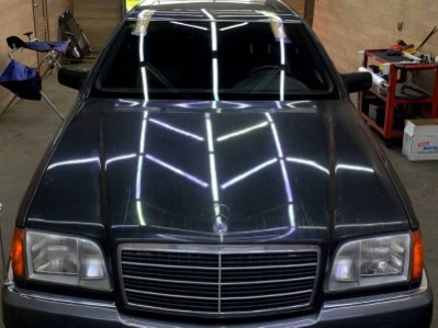 Переклейка лобового стекла с сохранением на автомобиле Mercedes S-class W140 1991-1998