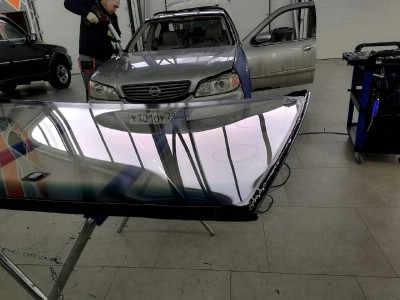 Переклейка лобового стекла с сохранением, на Nissan Maxima A33 2000-2006