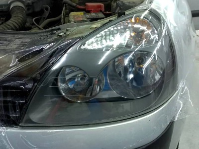 Полировка и бронирование фар + тонирование задней полусферы RENAULT SYMBOL