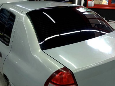 Полировка и бронирование фар + тонирование задней полусферы RENAULT SYMBOL