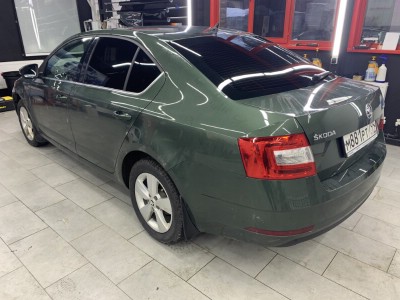 Тонирование задней полусферы остекления авто Skoda Octavia А7