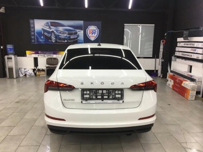Тонирование задней полусферы Skoda Rapid 4D HBK 2020-