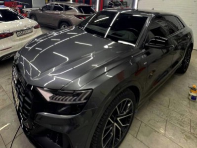Тонирование передних стёкол и затемнение передней оптики Audi Q8