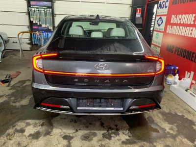 Тонирование задней полусферы Hyundai Sonata 4D Sed 2019-