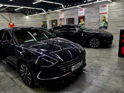 Тонирование задней полусферы Hyundai Sonata