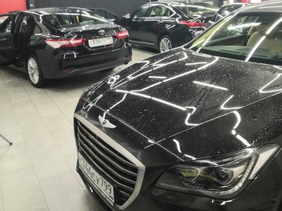 Тонирование задней полусферы Toyota Camry V70