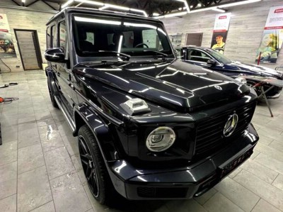 Защита зон риска лакокрасочного покрытия полиуретановой пленкой + защита лобового стекла пленкой ClearPlex Mercedes G-class